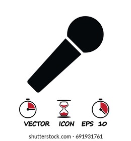 microphone icon, stock vector illustration flat design style