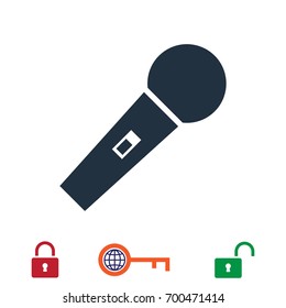 microphone icon, stock vector illustration flat design style