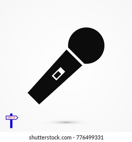 microphone icon, stock vector illustration flat design style