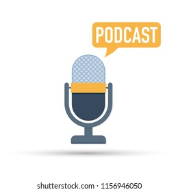 The microphone icon. The microphone icon. Studio microphone table broadcast podcast.