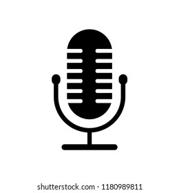 Microphone icon style flat trendy