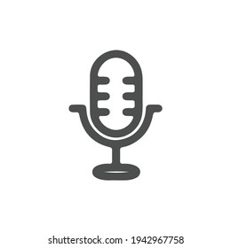 Microphone icon style flat trendy