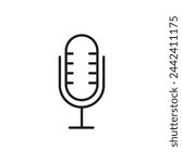 microphone icon symbol flat liner vector illustration on white background..eps