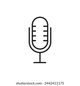 microphone icon symbol flat liner vector illustration on white background..eps