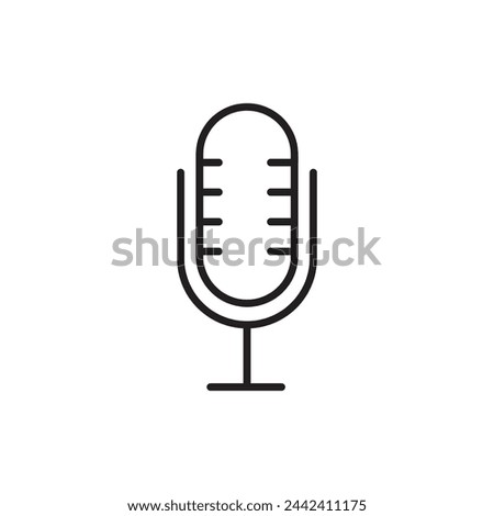 microphone icon symbol flat liner vector illustration on white background..eps