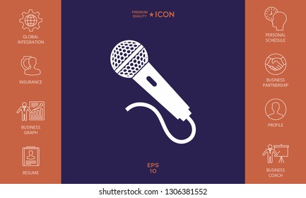 Microphone icon symbol. Graphic elements for your design