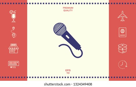Microphone icon symbol. Graphic elements for your design