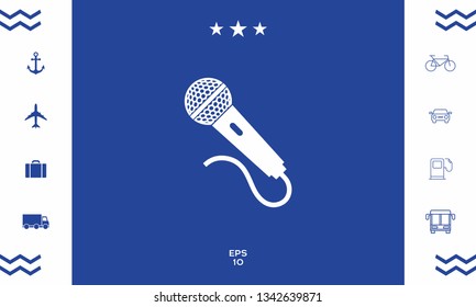 Microphone icon symbol. Graphic elements for your design