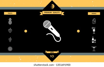 Microphone icon symbol. Graphic elements for your design