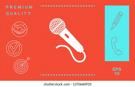 Microphone icon symbol. Graphic elements for your design