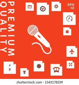 Microphone icon symbol. Graphic elements for your design