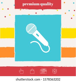 Microphone icon symbol. Graphic elements for your design