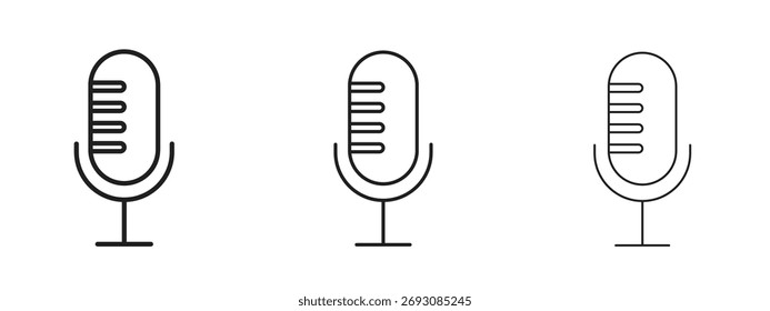 Microphone icon symbol. Linear style sign for mobile concept