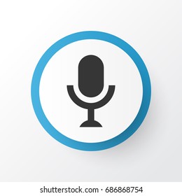 Microphone Icon Symbol. Premium Quality Isolated Karaoke Element In Trendy Style.