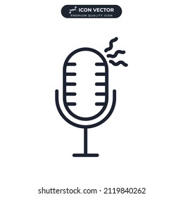 Plantilla de símbolo de icono de micrófono para la colección de diseño gráfico y web ilustración vectorial
