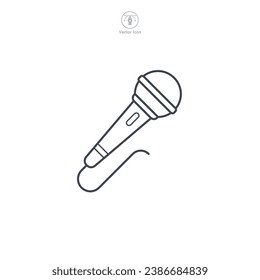 Microphone icon symbol vector illustration isolated on white background