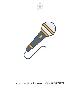 Microphone icon symbol vector illustration isolated on white background