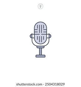 Microphone icon symbol vector illustration isolated on white background