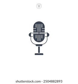 Microphone icon symbol vector illustration isolated on white background