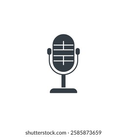 Microphone icon symbol vector illustration isolated on white background