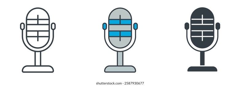 Microphone icon symbol vector illustration isolated on white background