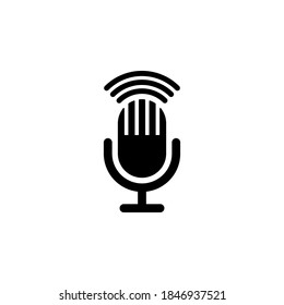 Microphone icon symbol vector on white background.