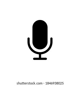 Símbolo de icono del micrófono vector sobre fondo blanco.