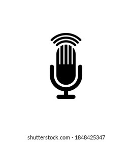 Microphone icon symbol vector on white background.