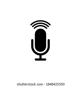 Microphone icon symbol vector on white background.