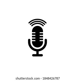 Microphone icon symbol vector on white background.