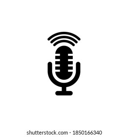 Microphone icon symbol vector on white background.