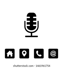 microphone icon symbols vector for web design