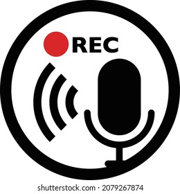 Microphone icon that sends REC recording and audio.