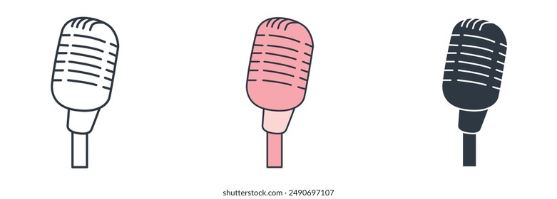 Microphone icon theme symbol vector illustration isolated on white background
