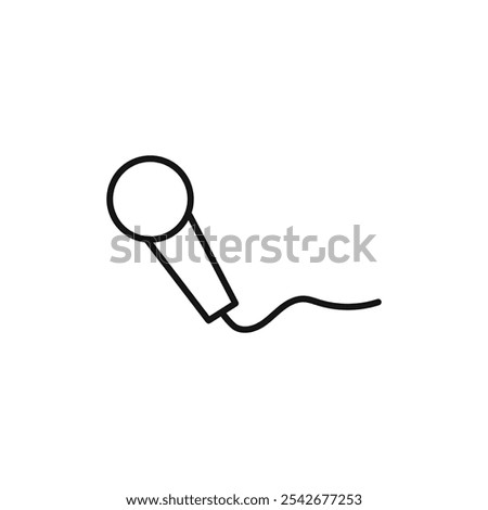 Microphone icon Thin line art isolated