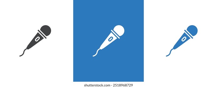 Microphone icon thin line illustration