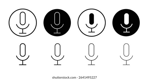 Microphone icon Thin line illustration set vector
