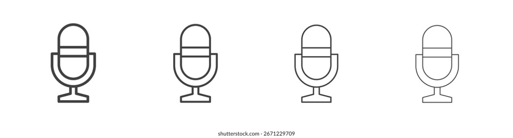 Microphone icon. Thin line icon for website design and development, app development.