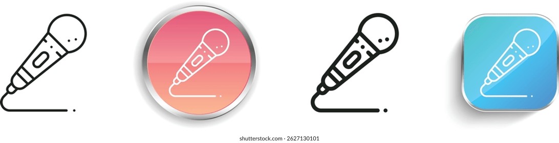 microphone icon. Thin Linear, Regular and Button Style Design Isolated On White Background