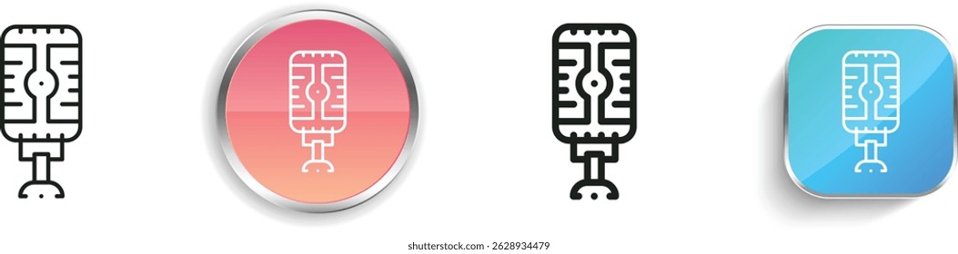 microphone icon. Thin Linear, Regular and Button Style Design Isolated On White Background