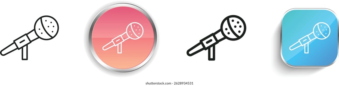 microphone icon. Thin Linear, Regular and Button Style Design Isolated On White Background
