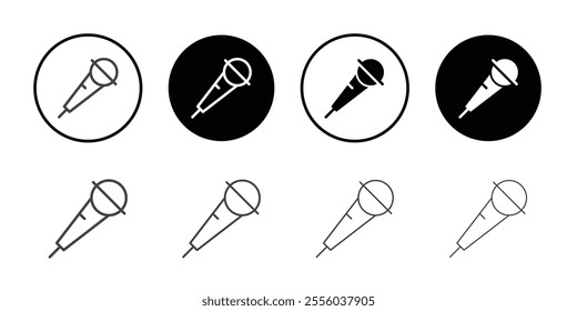 Microphone icon Thin outline art symbol