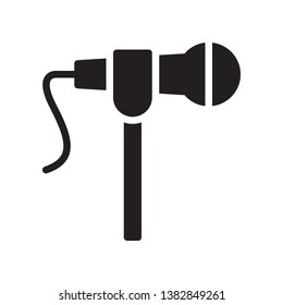 Microphone icon in trendy flat style design. Vector graphic illustration. Mic icon for website design, logo, app, and ui. Vector file. EPS 10.