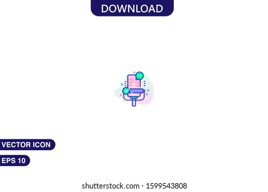  Microphone icon in trendy flat style isolated on white background vector illustration