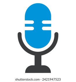 icono de micrófono en el icono de vector de estilo plano
