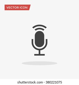 Microphone Icon in trendy flat style isolated on grey background, for your web design, app, logo, UI. Vector illustration, EPS10.