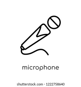 Microphone icon. Trendy modern flat linear vector Microphone icon on white background from thin line Electronic devices collection, editable outline stroke vector illustration