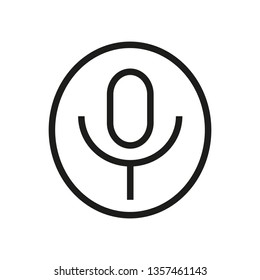 Microphone icon in trendy outline style design. Vector graphic illustration. Microphone icon for website design and user interface. Editable vector stroke. eps10
