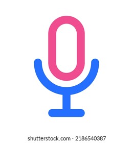 Icono de micrófono con dos colores de tono