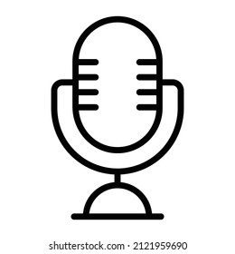 microphone Icon. User interface Vector Illustration, As a Simple Vector Sign and Trendy Symbol in Line Art Style, for Design and Websites, or Mobile Apps,
